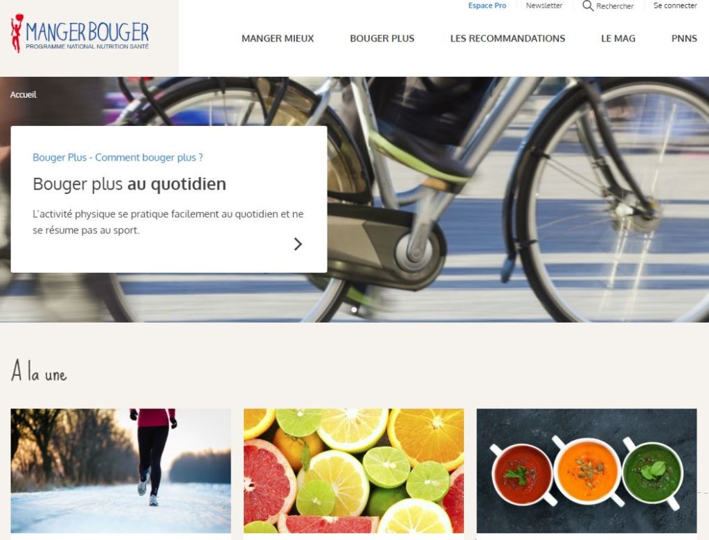 manger bouger santé message gouvernemental achat de voiture environnement autres modes de locomotion